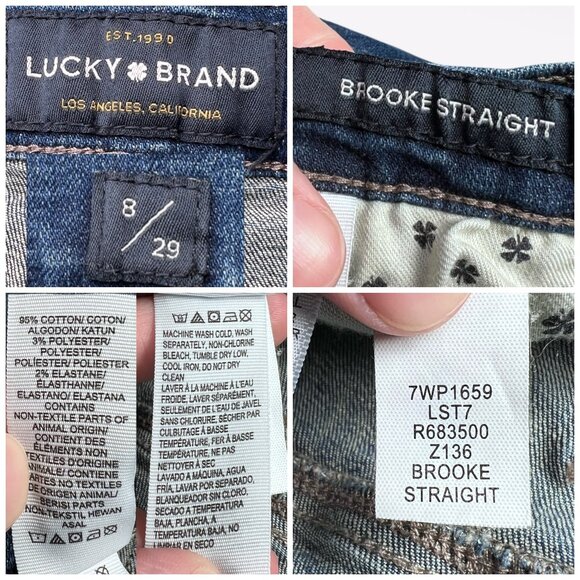 Lucky Brand Brooke Straight Jeans Medium Wash Stretch Denim Size 8 / 29 - Picture 3 of 8